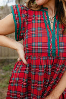 Fireside Plaid Dress - Reg & Curvy - Macoma Boutique250 Dresses