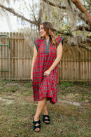Fireside Plaid Dress - Reg & Curvy - Macoma Boutique250 Dresses