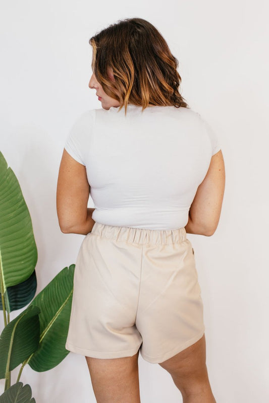 Flawless Fit Bodysuit in Silver - Macoma Boutique100 Short Sleeve