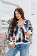 Floral Accent Cardigan - Macoma Boutique220 Cardigans/Kimonos