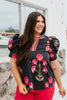 Floral Drama Top - Reg & Curvy - Macoma Boutique100 Short Sleeve