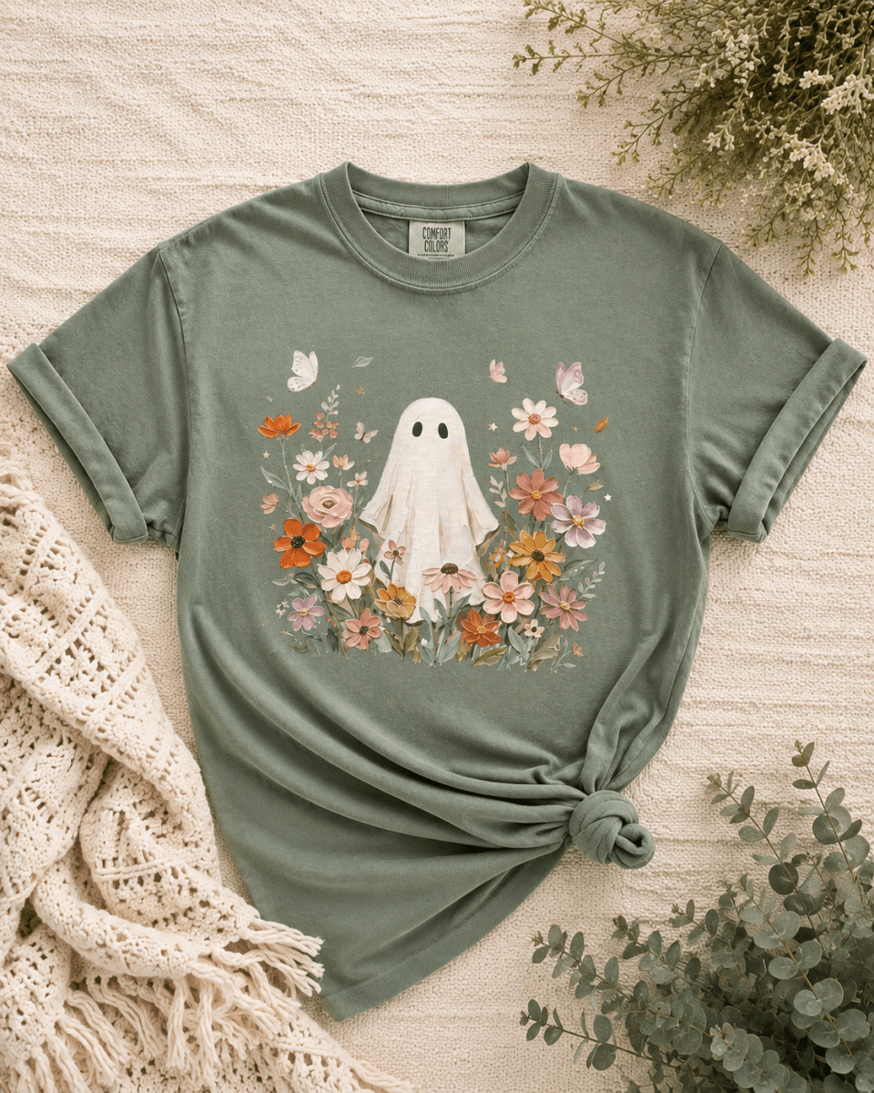 Floral Ghost Graphic Tee - FINAL SALE - Macoma Boutique555 Presales