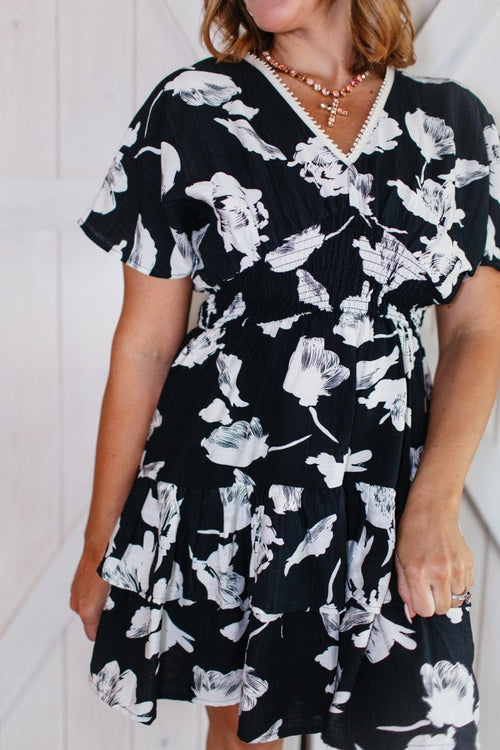 Floral Ruffle Charm Dress - Reg/Curvy - FINAL SALE - Macoma Boutique250 Dresses