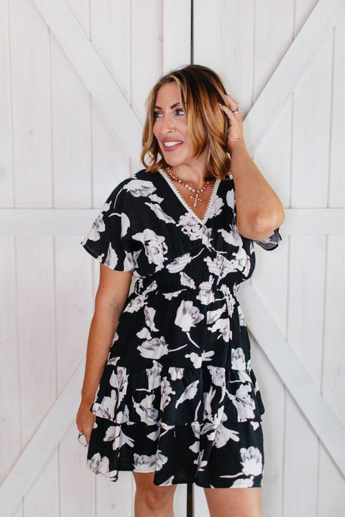 Floral Ruffle Charm Dress - Reg/Curvy - FINAL SALE - Macoma Boutique250 Dresses