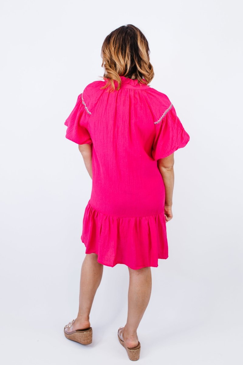 BLACK FRIDAY DEAL: Flourish and Flounce Dress in Fuchsia - Reg/Curvy- FINAL SALE