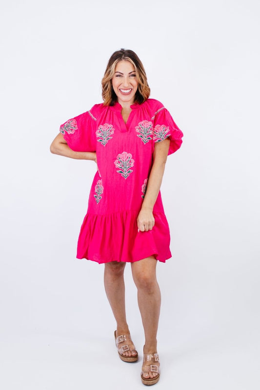 Flourish and Flounce Dress in Fuchsia - Reg/Curvy - FINAL SALE - Macoma Boutique250 Dresses