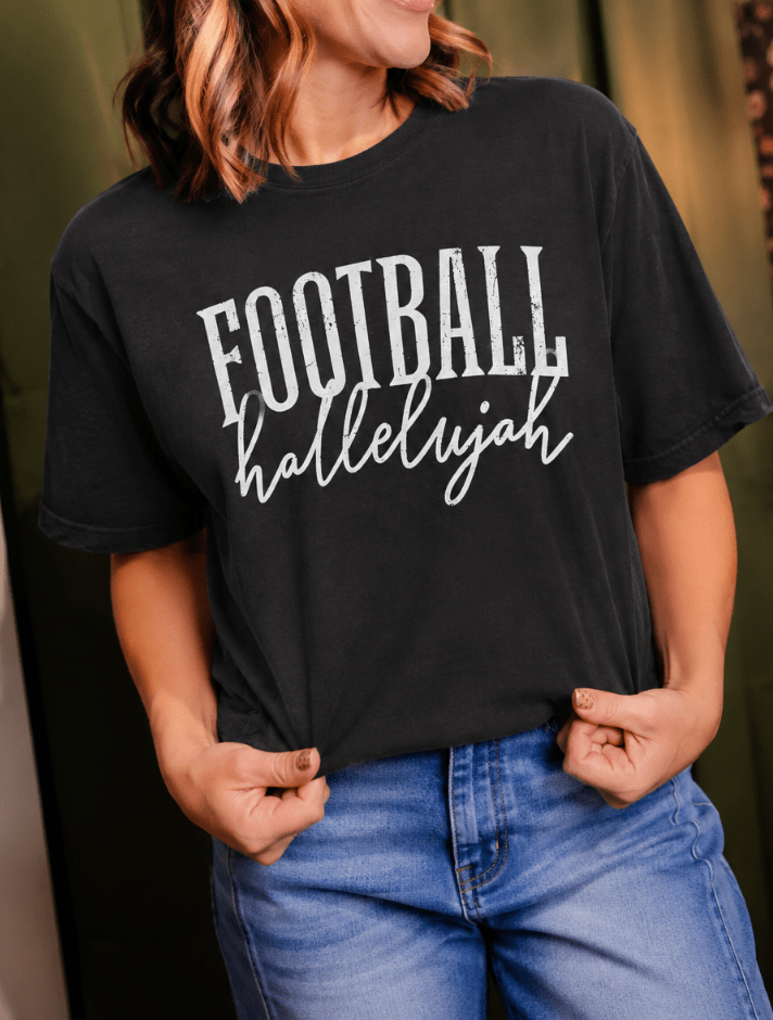 Football Hallelujah Graphic Tee - FINAL SALE - Macoma Boutique555 Presales