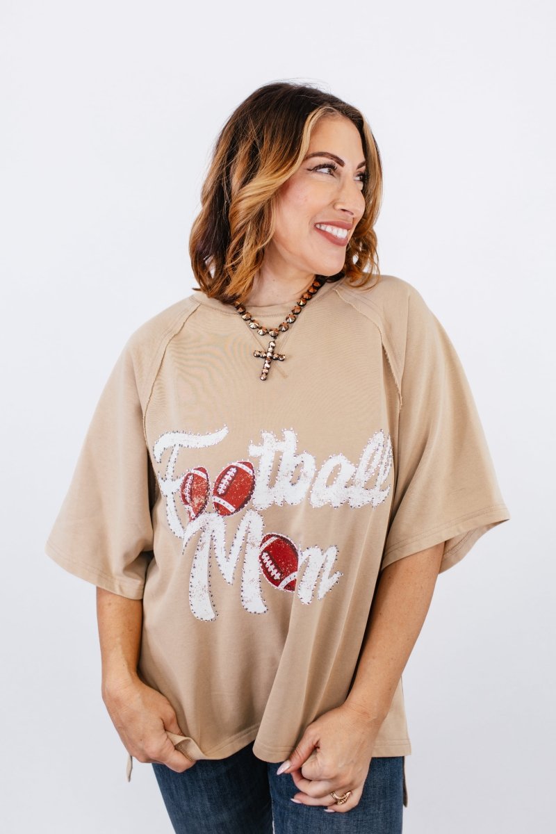 T-shirt graphique « Football Mom »