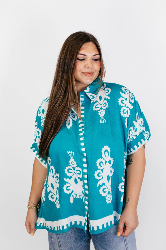For The First Time Top in Jade - FINAL SALE - Macoma Boutique100 Short Sleeve