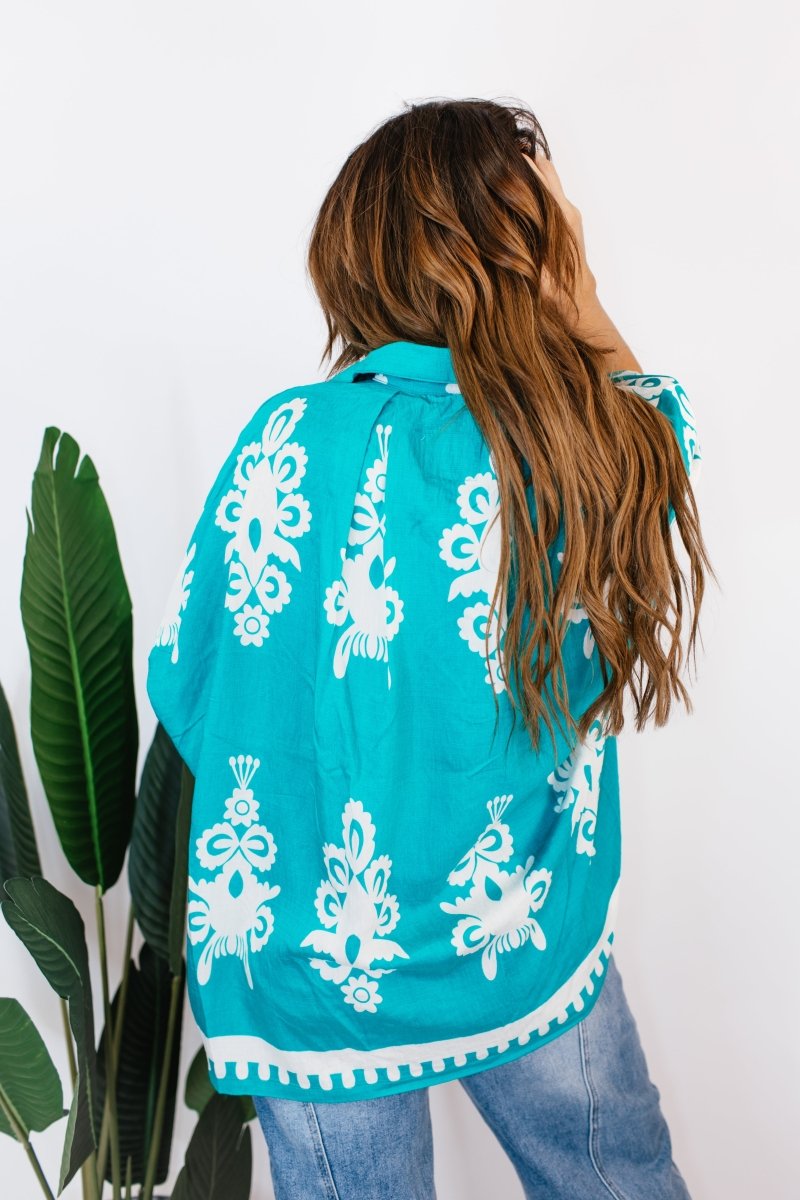 For The First Time Top in Jade - FINAL SALE - Macoma Boutique100 Short Sleeve