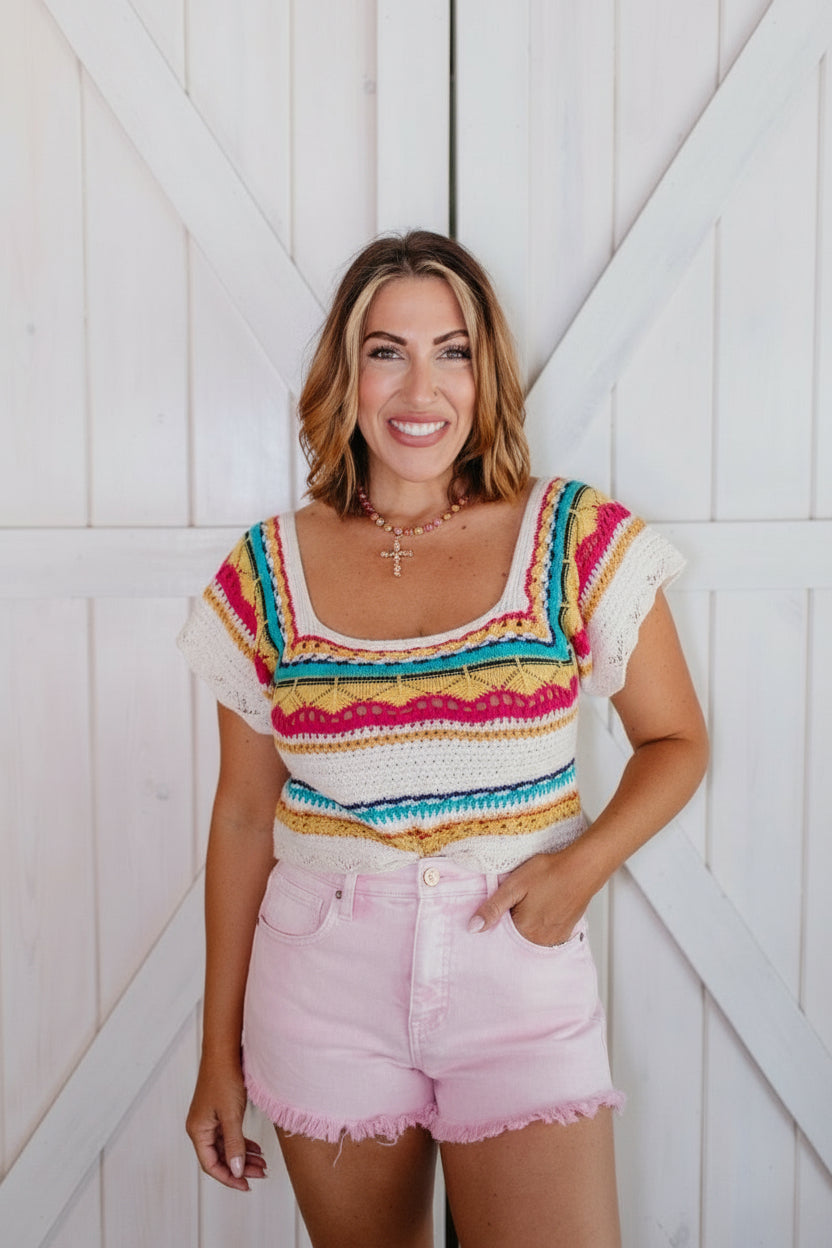 Fray Game Shorts in Pink - Reg/Curvy FINAL SALE