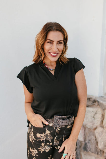 Fresh Picked Top In Black - Reg & Curvy - Macoma Boutique100 Short Sleeve