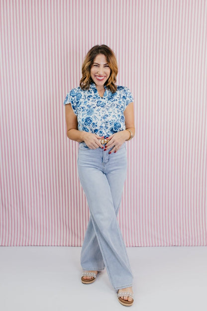 Fresh Picked Top In Floral - Reg & Curvy - Macoma Boutique100 Short Sleeve
