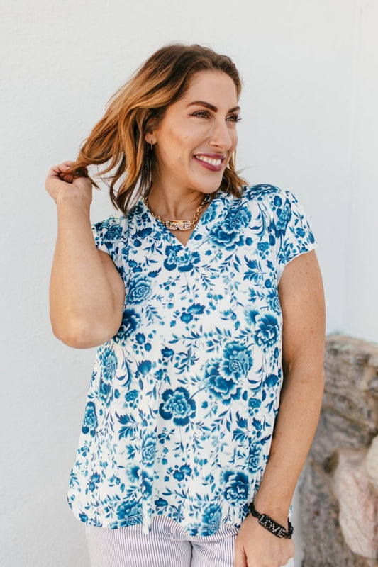 Fresh Picked Top In Floral - Reg & Curvy - Macoma Boutique100 Short Sleeve
