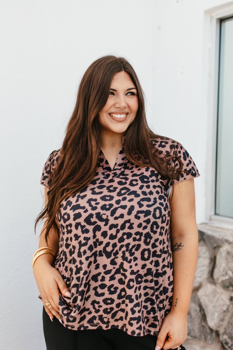 Fresh Picked Top In Leopard - Reg & Curvy - Macoma Boutique100 Short Sleeve