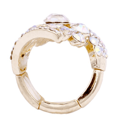 Fun in the Sun Stretch Ring in Gold Plated With AB Stone - Macoma Boutique315 Jewelry