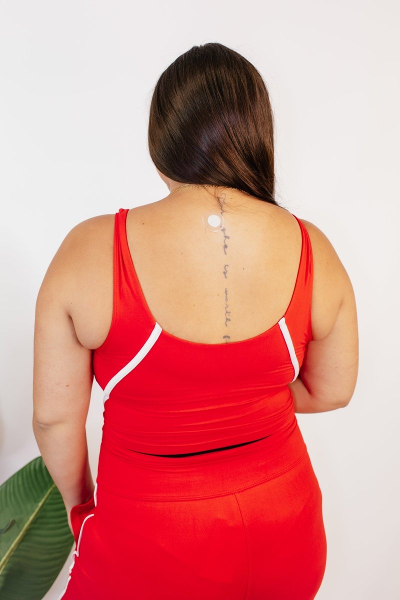 Game On Red Racer Crop Top - Macoma Boutique110 Tanks