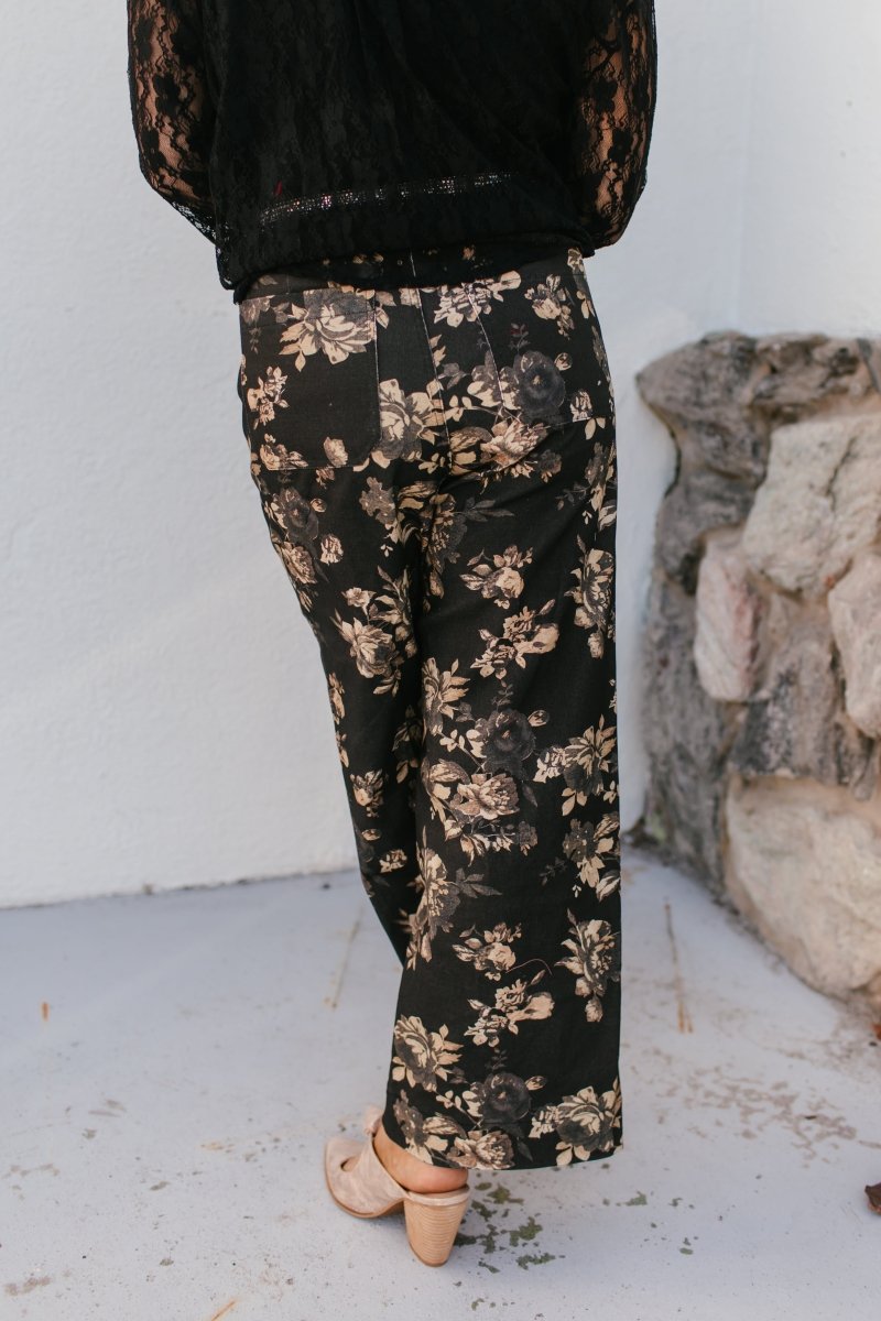 Garden Romance Pants In Black - Reg & Curvy - Macoma Boutique210 Other Bottoms