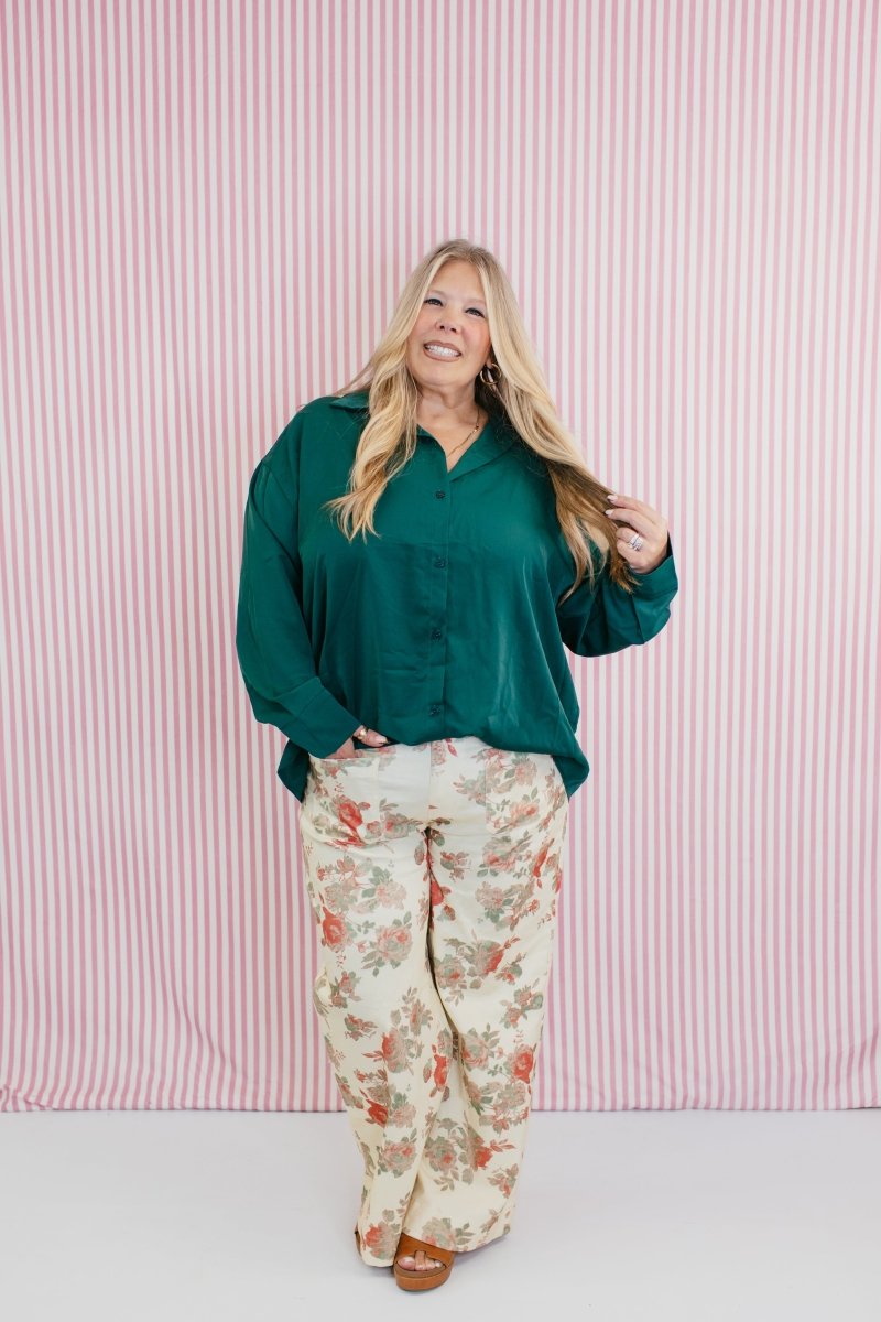 Garden Romance Pants In Cream - Reg & Curvy - Macoma Boutique210 Other Bottoms