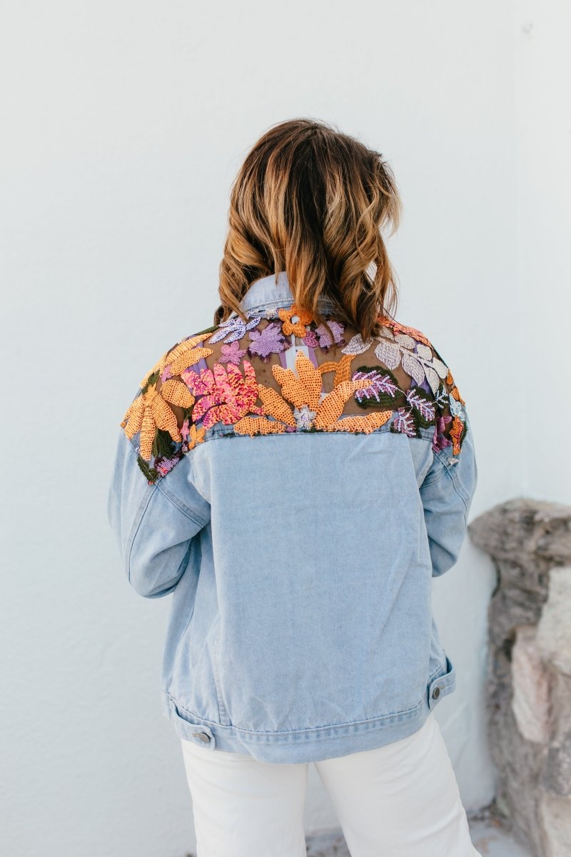 Gardens And Gems Denim Jacket - Macoma Boutique240 Jackets/Blazers