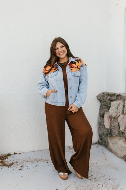 Gardens And Gems Denim Jacket - Macoma Boutique240 Jackets/Blazers