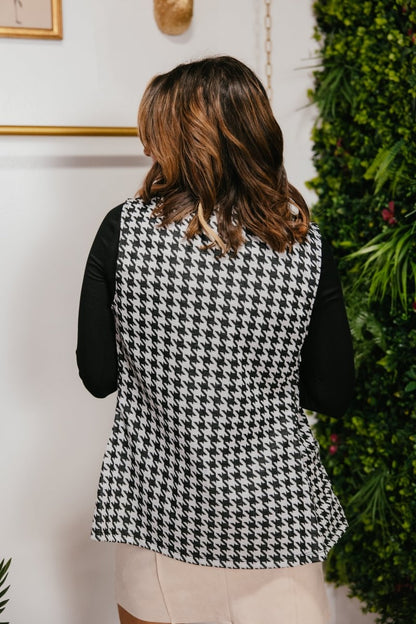 Get The Job Done Vest In Houndstooth - Reg & Curvy - Macoma Boutique240 Jackets/Blazers