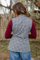 Get The Job Done Vest In Houndstooth - Reg & Curvy - Macoma Boutique240 Jackets/Blazers