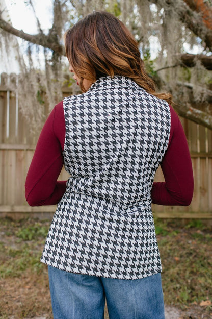 Get The Job Done Vest In Houndstooth - Reg & Curvy - Macoma Boutique240 Jackets/Blazers