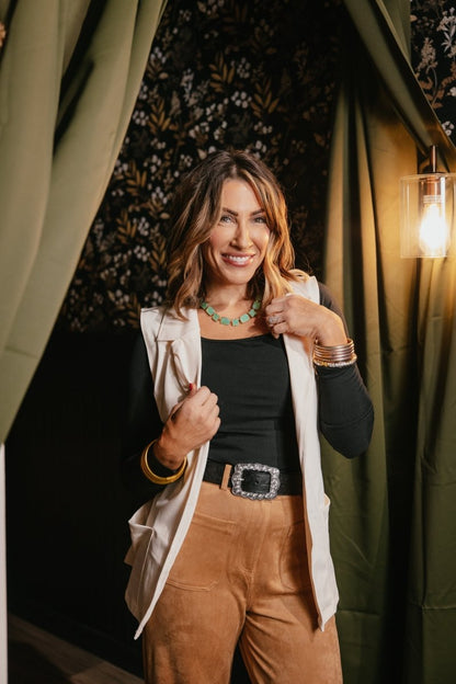 Get The Job Done Vest In Ivory - Reg & Curvy - Macoma Boutique240 Jackets/Blazers