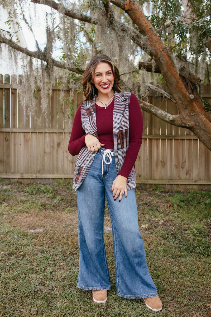 Get The Job Done Vest In Plaid - Reg & Curvy - Macoma Boutique240 Jackets/Blazers