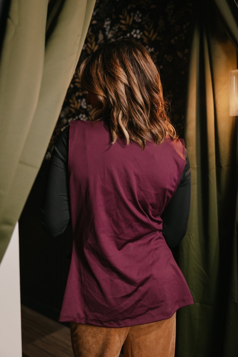 Get The Job Done Vest In Plum - Reg & Curvy - Macoma Boutique240 Jackets/Blazers