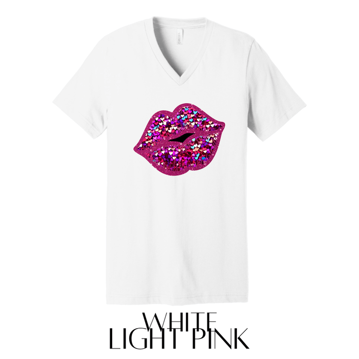 Giving Kisses V - Neck Graphic Tee - FINAL SALE - Macoma Boutique555 Presales