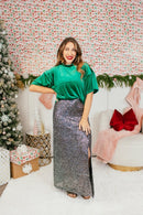 Glam Hour Velvet Top In Green - Reg & Curvy - Macoma Boutique100 Short Sleeve