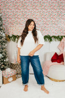 Glam Hour Velvet Top In Ivory - Reg & Curvy - Macoma Boutique100 Short Sleeve