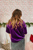 Glam Hour Velvet Top In Purple - Reg & Curvy - Macoma Boutique100 Short Sleeve