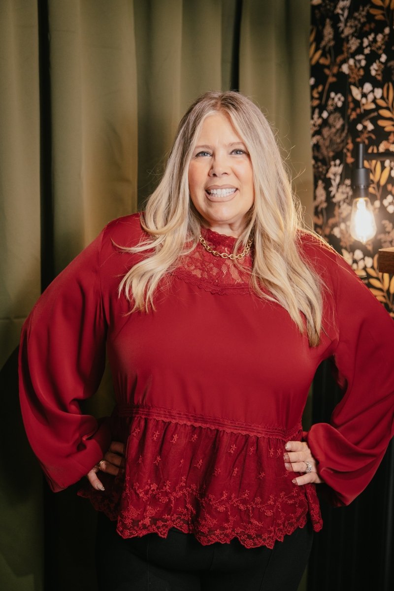 Glass Of Cab Top - Reg & Curvy - Macoma Boutique120 Long Sleeve