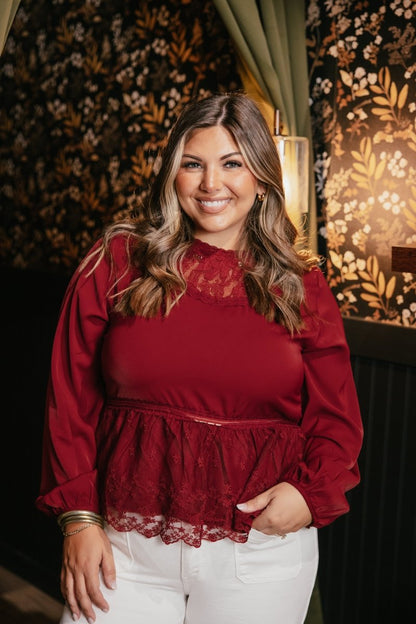 Glass Of Cab Top - Reg & Curvy - Macoma Boutique120 Long Sleeve