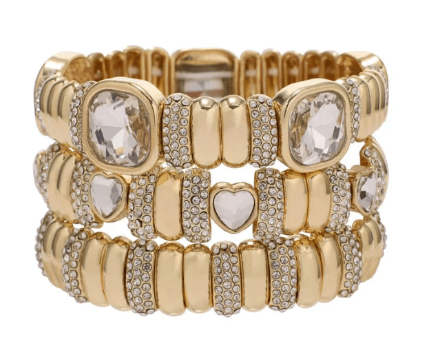 Golden Heart Crystal Stack Set - Macoma Boutique310 Accessories/Jewelry
