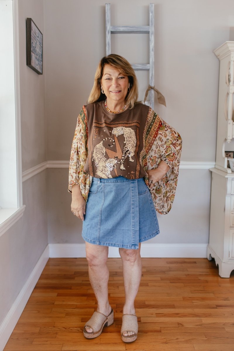 Golden Tiger Top - Macoma Boutique100 Short Sleeve