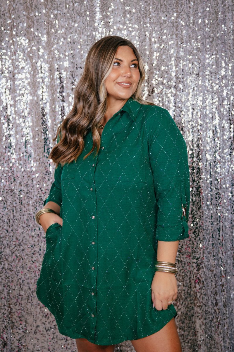 Guest List Dress In Dark Green - Reg & Curvy - Macoma Boutique250 Dresses