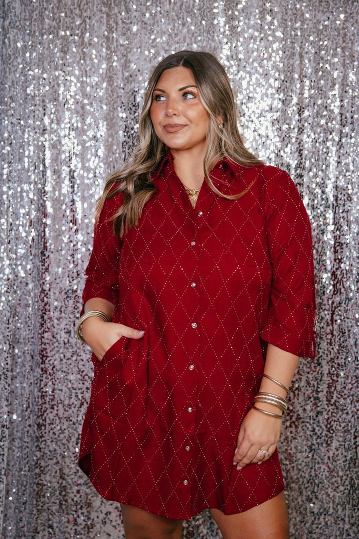 Guest List Dress In Ruby - Reg & Curvy - Macoma Boutique250 Dresses