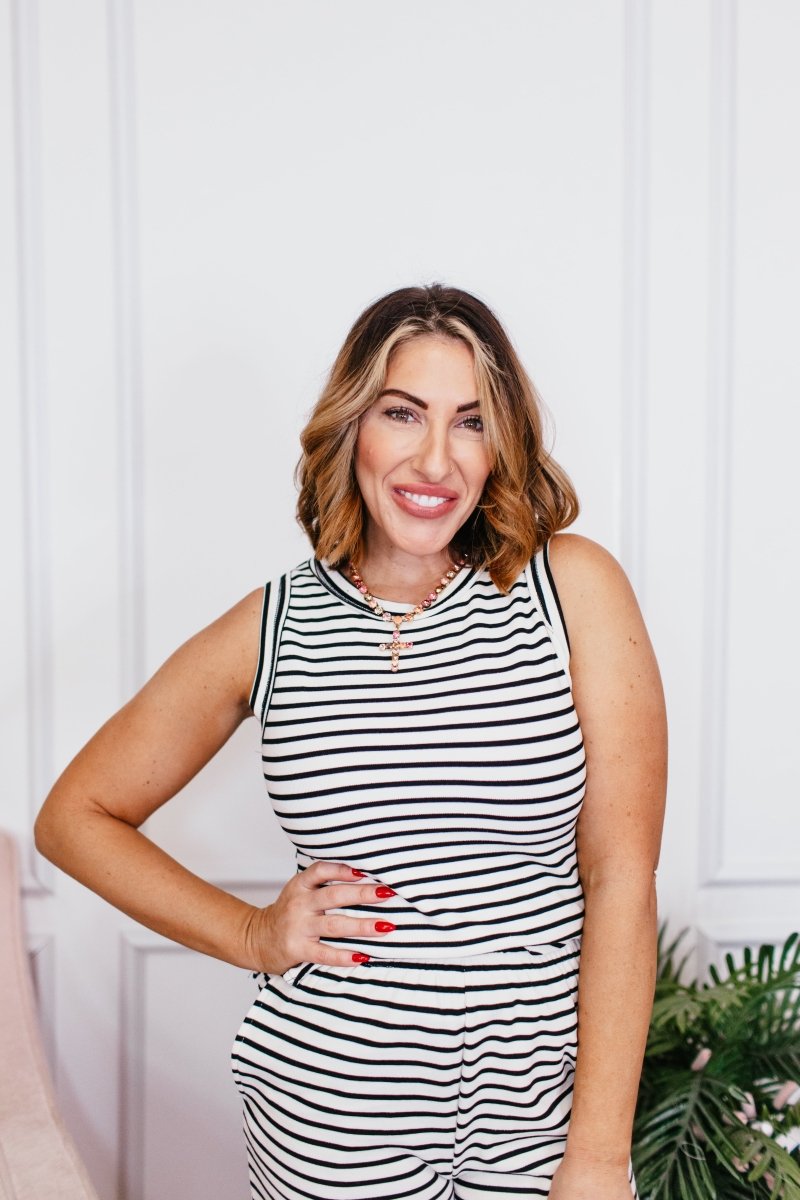 Happy Stripes Tank Top-FINAL SALE
