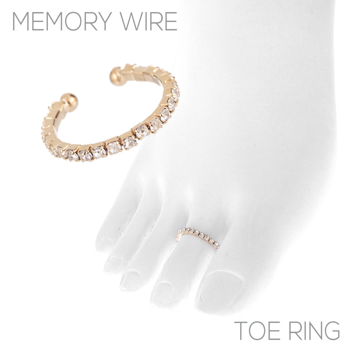 Head Turner Adjustable Toe Ring In Gold Crystal - Macoma Boutique315 Jewelry
