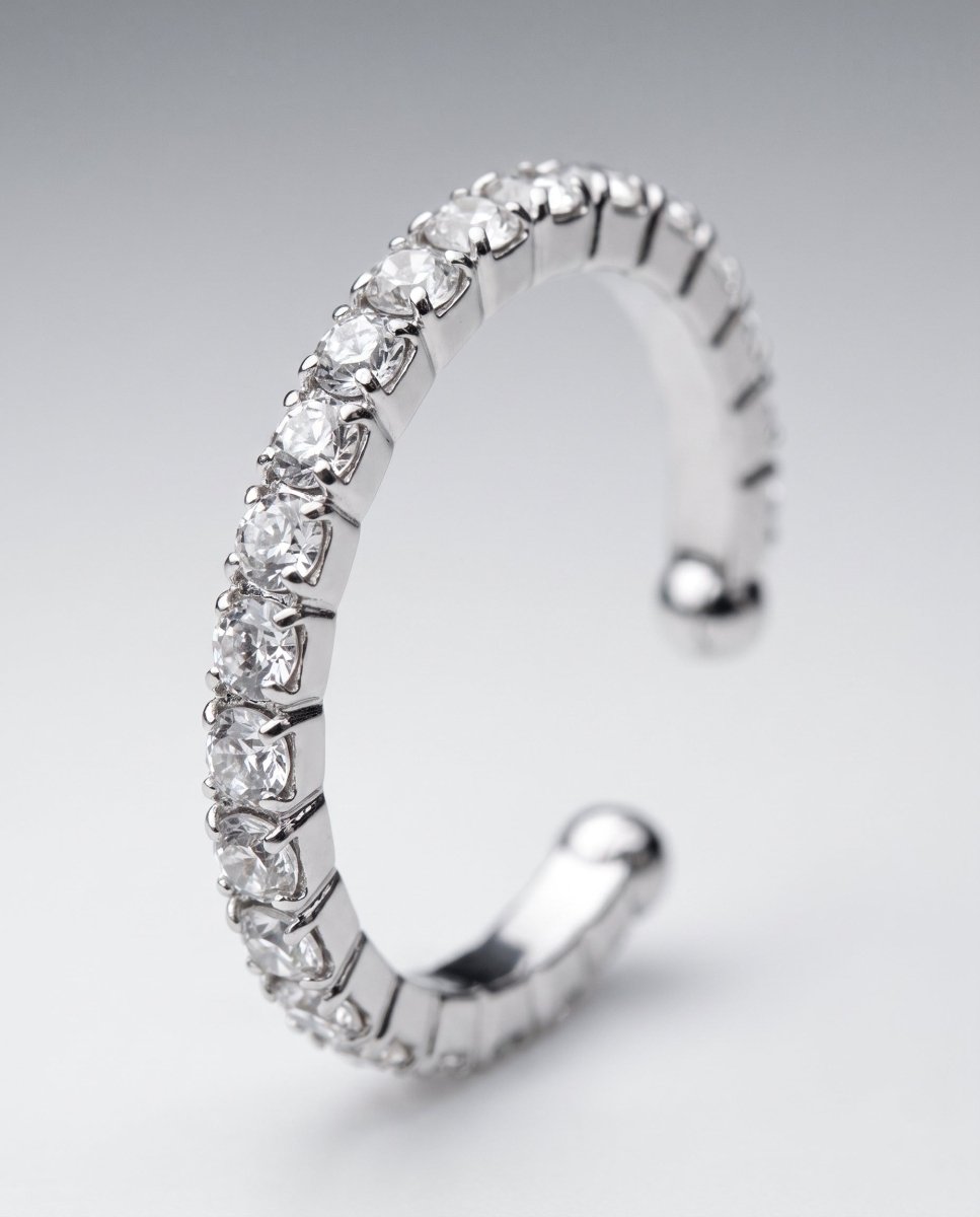 Head Turner Adjustable Toe Ring In Silver Crystal - Macoma Boutique315 Jewelry