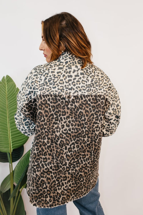 Hear Me Roar Leopard Denim Jacket - Macoma Boutique240 Jackets/Blazers