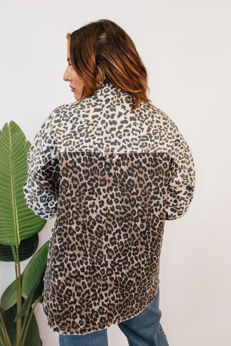 Hear Me Roar Leopard Denim Jacket - Macoma Boutique240 Jackets/Blazers