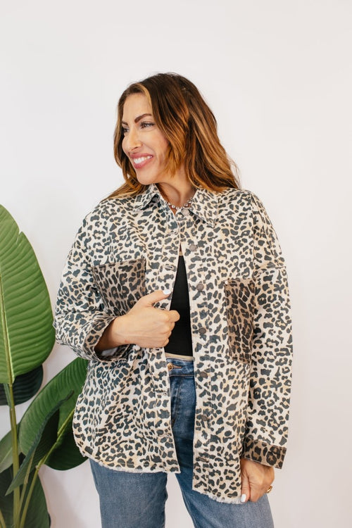 Hear Me Roar Leopard Denim Jacket - Macoma Boutique240 Jackets/Blazers