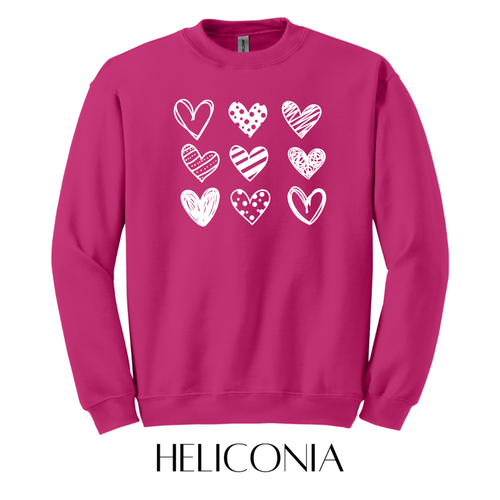 Heart Doodles Graphic Pullover - FINAL SALE - Macoma Boutique555 Presales