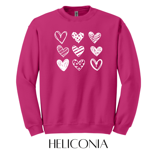 Heart Doodles Graphic Pullover - FINAL SALE - Macoma Boutique555 Presales
