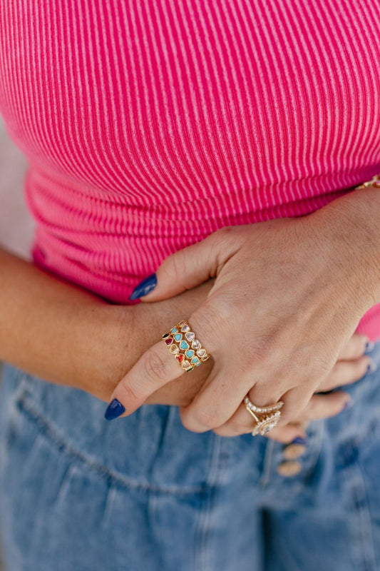 Heart Glow Ring In Mix - Macoma Boutique310 Accessories/Jewelry